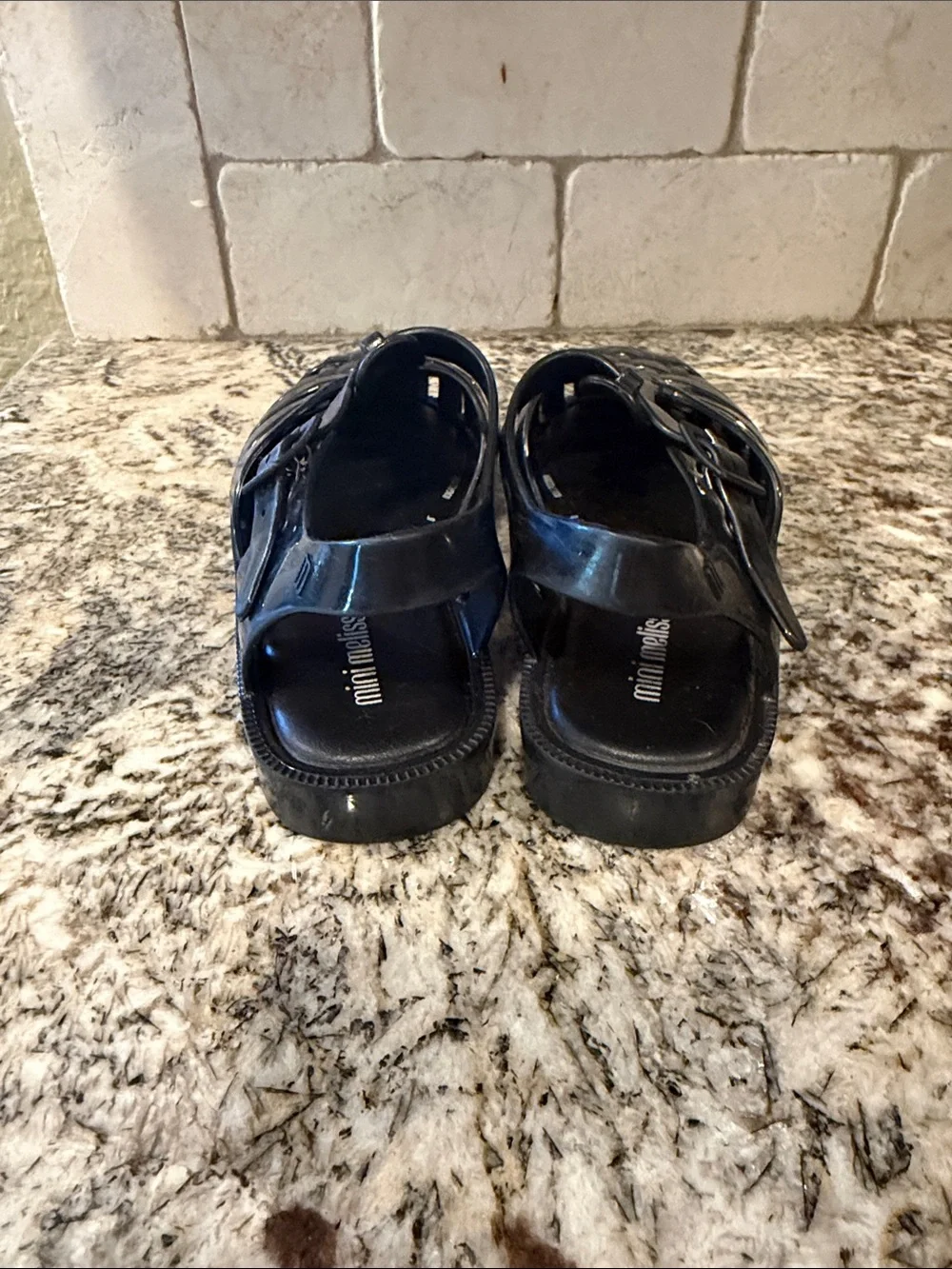 MINI MELISSA GIRLS POSSESSION JELLY SANDAL SZ 1 youth Black